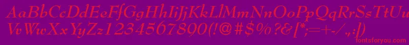 Bernhardmodern Bolditalic Font – Red Fonts on Purple Background