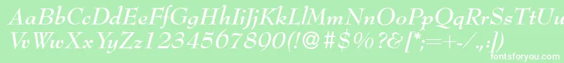 Bernhardmodern Bolditalic Font – White Fonts on Green Background