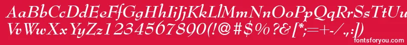 Bernhardmodern Bolditalic Font – White Fonts on Red Background