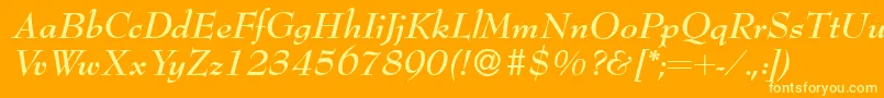 Bernhardmodern Bolditalic Font – Yellow Fonts on Orange Background