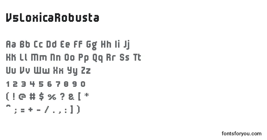 Fuente V5LoxicaRobusta - alfabeto, números, caracteres especiales