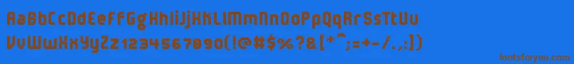 V5LoxicaRobusta Font – Brown Fonts on Blue Background
