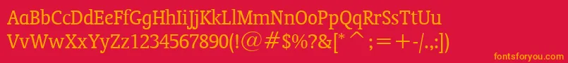 OrandaBtCondensed Font – Orange Fonts on Red Background
