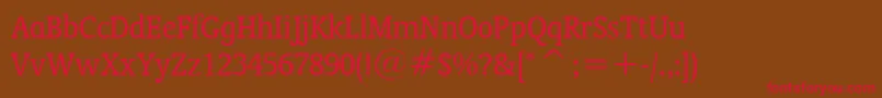 OrandaBtCondensed Font – Red Fonts on Brown Background