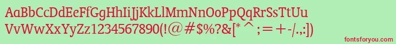 OrandaBtCondensed Font – Red Fonts on Green Background