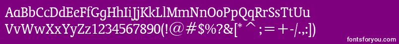 フォントOrandaBtCondensed – 紫の背景に白い文字