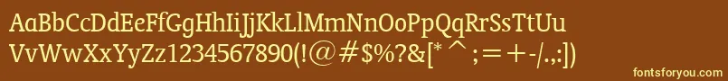 OrandaBtCondensed Font – Yellow Fonts on Brown Background