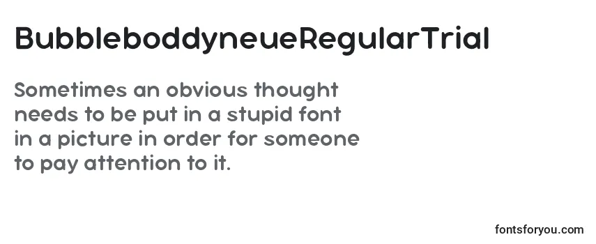 Review of the BubbleboddyneueRegularTrial Font