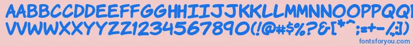 Vtckomixationhandbold Font – Blue Fonts on Pink Background