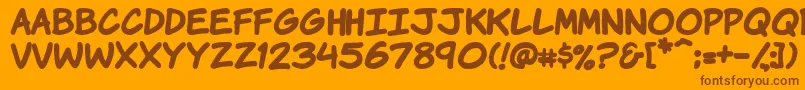 Vtckomixationhandbold Font – Brown Fonts on Orange Background