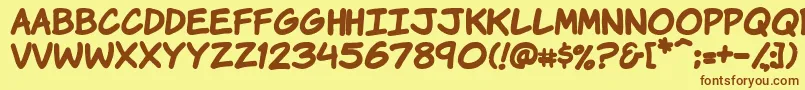 Vtckomixationhandbold Font – Brown Fonts on Yellow Background