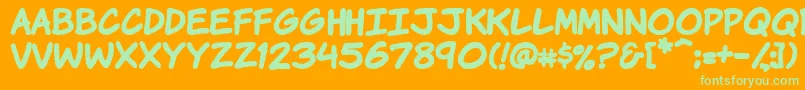 Vtckomixationhandbold Font – Green Fonts on Orange Background