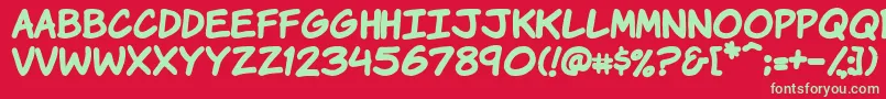 Vtckomixationhandbold Font – Green Fonts on Red Background