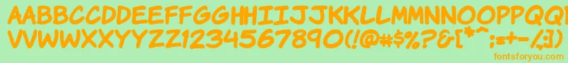 Vtckomixationhandbold Font – Orange Fonts on Green Background