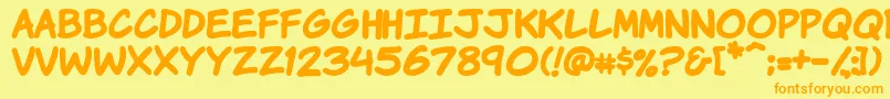 Vtckomixationhandbold Font – Orange Fonts on Yellow Background