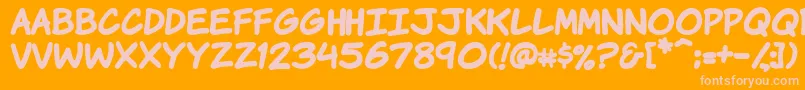 Vtckomixationhandbold Font – Pink Fonts on Orange Background