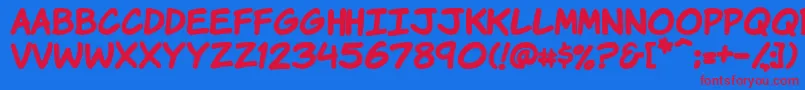 Vtckomixationhandbold Font – Red Fonts on Blue Background