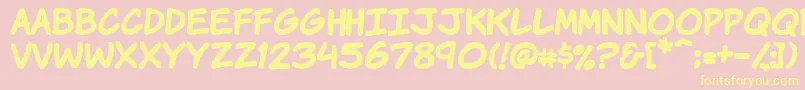 Vtckomixationhandbold Font – Yellow Fonts on Pink Background