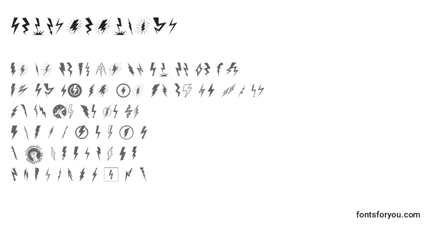 Шрифт LightningBolt – алфавит, цифры, специальные символы