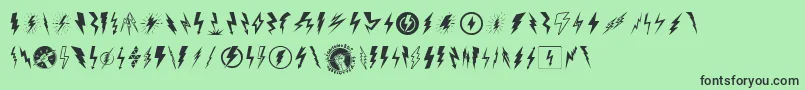 fuente LightningBolt – Fuentes Negras Sobre Fondo Verde