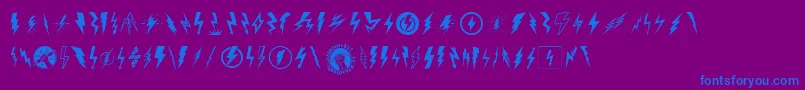 LightningBolt Font – Blue Fonts on Purple Background