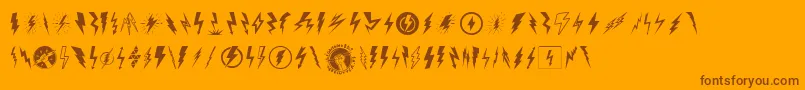 Fonte LightningBolt – fontes marrons em um fundo laranja
