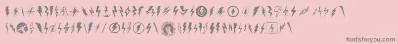 フォントLightningBolt – ピンクの背景に灰色の文字