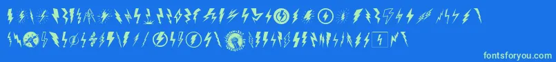 LightningBolt Font – Green Fonts on Blue Background