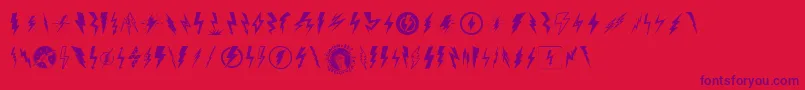 LightningBolt-Schriftart – Violette Schriften auf rotem Hintergrund