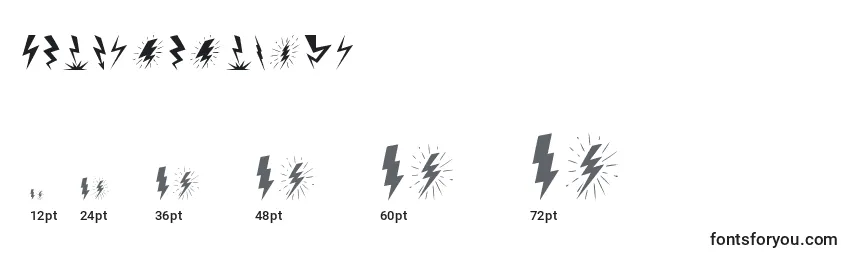 Размеры шрифта LightningBolt