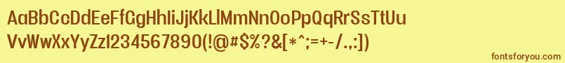 Vacersansregularpersonal Font – Brown Fonts on Yellow Background