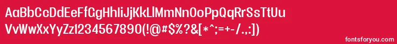 Vacersansregularpersonal Font – White Fonts on Red Background