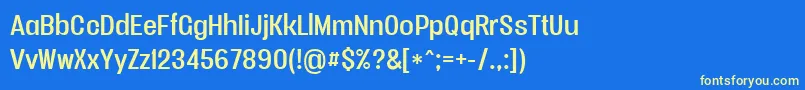 Vacersansregularpersonal Font – Yellow Fonts on Blue Background