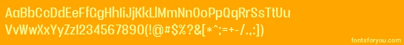 Vacersansregularpersonal Font – Yellow Fonts on Orange Background