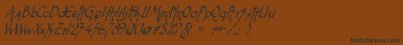 Snotmasteri Font – Black Fonts on Brown Background
