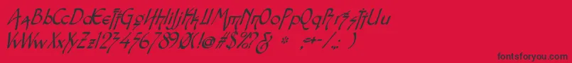 Snotmasteri Font – Black Fonts on Red Background