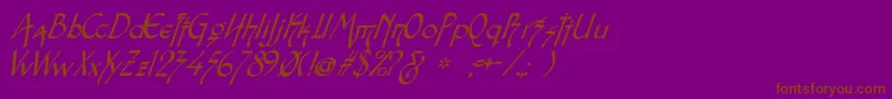 Snotmasteri Font – Brown Fonts on Purple Background