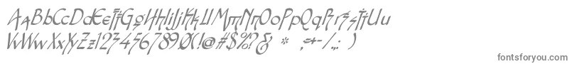 フォントSnotmasteri – 白い背景に灰色の文字