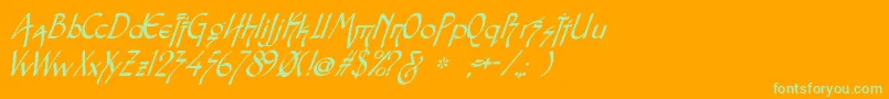 Snotmasteri Font – Green Fonts on Orange Background