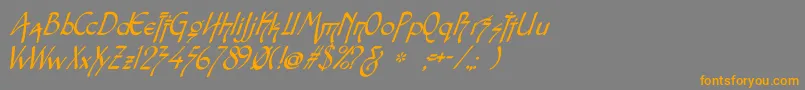 Snotmasteri Font – Orange Fonts on Gray Background