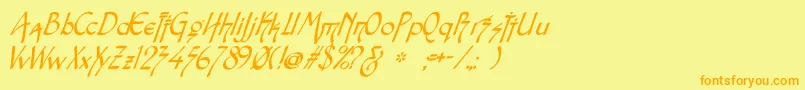 Snotmasteri Font – Orange Fonts on Yellow Background