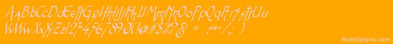Snotmasteri Font – Pink Fonts on Orange Background