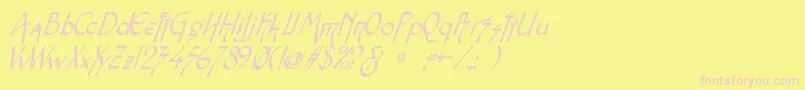 Snotmasteri Font – Pink Fonts on Yellow Background