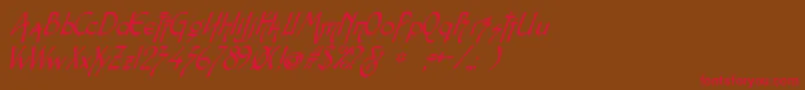 Snotmasteri Font – Red Fonts on Brown Background