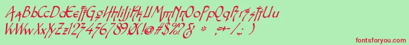 Snotmasteri Font – Red Fonts on Green Background