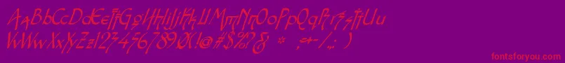 Snotmasteri Font – Red Fonts on Purple Background