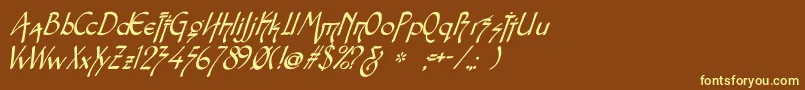Snotmasteri Font – Yellow Fonts on Brown Background