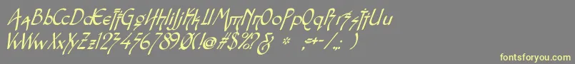 Snotmasteri-Schriftart – Gelbe Schriften auf grauem Hintergrund