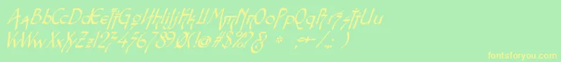 Шрифт Snotmasteri – жёлтые шрифты на зелёном фоне