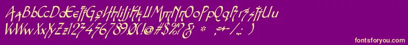 Snotmasteri Font – Yellow Fonts on Purple Background